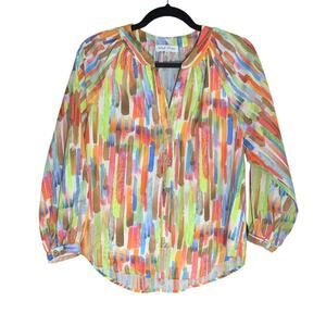 Willa Story sz‎ Sm Abstract 100% Cotton Top Blouse